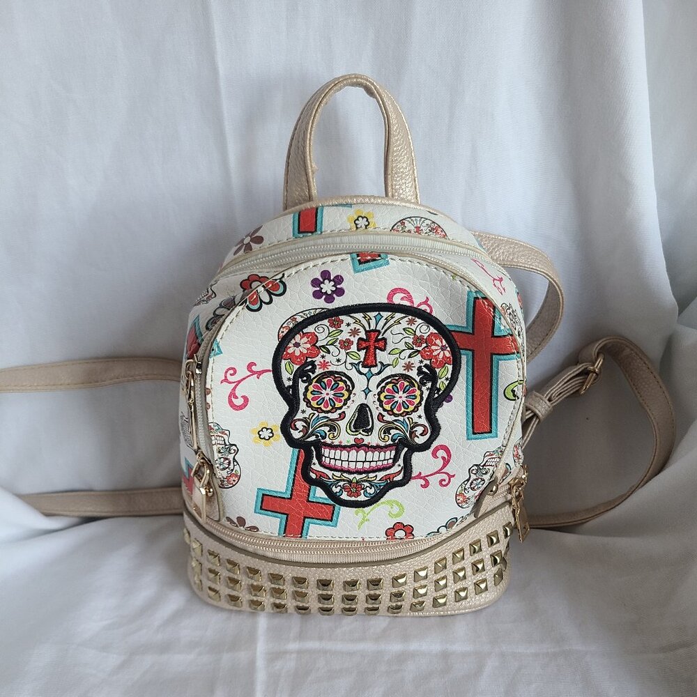 Cowgirl Trendy Day of the Dead Purse Sugar Skull Bag Studded Fashion Backpack